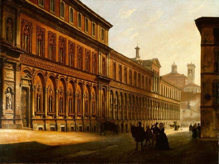 Luigi Premazzi Veduta dell Ospedale Maggiore di Milano oil painting image